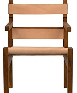 LIVING ROOM Noir Berlin Chair With Leather, Teak