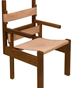 LIVING ROOM Noir Berlin Chair With Leather, Teak