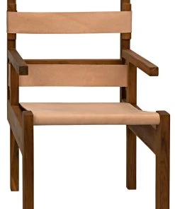 LIVING ROOM Noir Berlin Chair With Leather, Teak