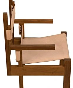 LIVING ROOM Noir Berlin Chair With Leather, Teak