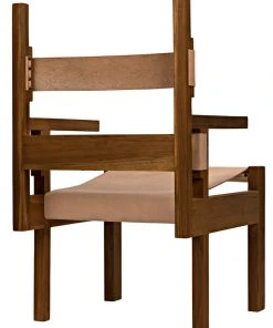 LIVING ROOM Noir Berlin Chair With Leather, Teak