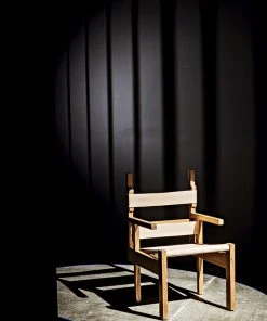LIVING ROOM Noir Berlin Chair With Leather, Teak