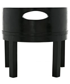 LIVING ROOM Noir Latour Chair With Leather, Charcoal Black