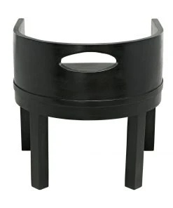 LIVING ROOM Noir Latour Chair With Leather, Charcoal Black