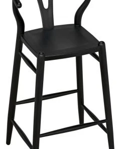 Bar & Counter Stools Noir Zola Barstool, Charcoal Black