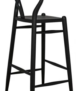 Bar & Counter Stools Noir Zola Barstool, Charcoal Black
