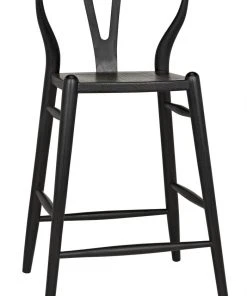 Noir Zola Counter Stool, Charcoal Black Bar & Counter Stools