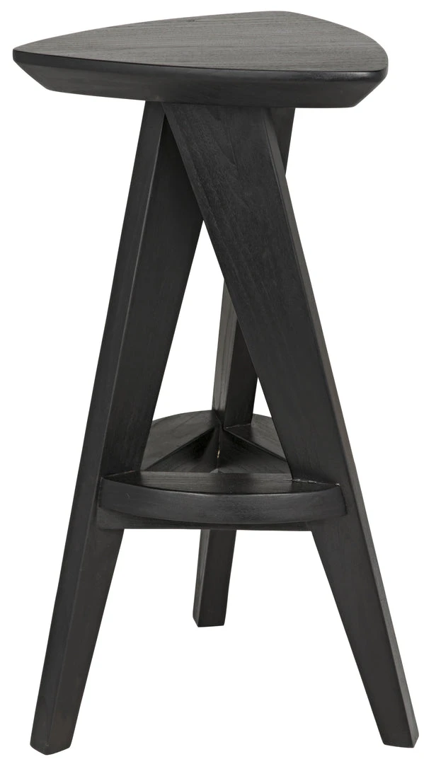 Noir Twist Counter Stool, Charcoal Black 4 Noir Twist Counter Stool, Charcoal Black