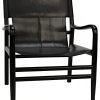LIVING ROOM Noir Clancy Chair With Leather, Charcoal Black