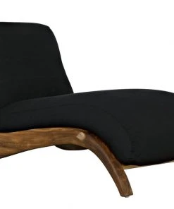 LIVING ROOM Noir Kurosava Lounge, Teak With Black Fabric