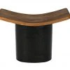 Noir Corum Stool, Teak And Charcoal Black Benches, Ottomans & Poufs