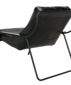 Noir Mr. Malcom Chair, Leather With Metal