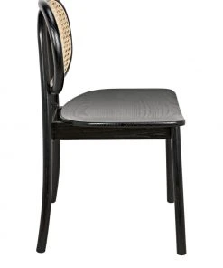 Noir Brahms Chair, Charcoal Black With Caning