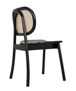 Noir Brahms Chair, Charcoal Black With Caning