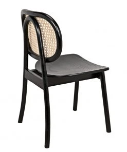 Noir Brahms Chair, Charcoal Black With Caning