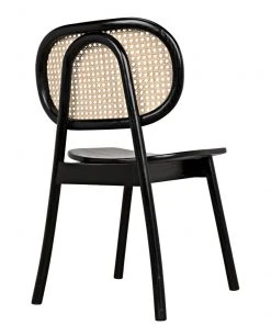 Noir Brahms Chair, Charcoal Black With Caning