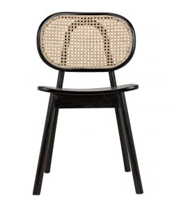 Noir Brahms Chair, Charcoal Black With Caning