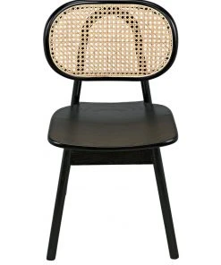Noir Brahms Chair, Charcoal Black With Caning