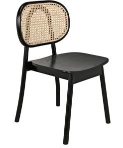 Noir Brahms Chair, Charcoal Black With Caning