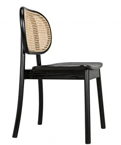 Noir Brahms Chair, Charcoal Black With Caning