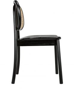Noir Brahms Chair, Charcoal Black With Caning