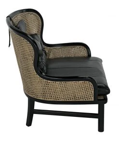 Noir Marabu Chair, Charcoal Black With Leather LIVING ROOM