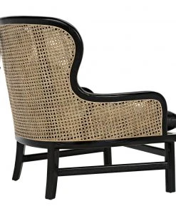 Noir Marabu Chair, Charcoal Black With Leather LIVING ROOM