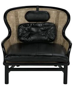 Noir Marabu Chair, Charcoal Black With Leather LIVING ROOM