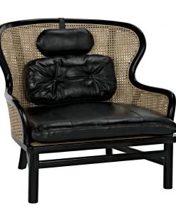 Noir Marabu Chair, Charcoal Black With Leather LIVING ROOM