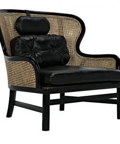 Noir Marabu Chair, Charcoal Black With Leather LIVING ROOM