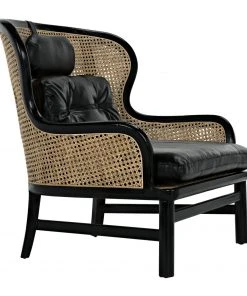 Noir Marabu Chair, Charcoal Black With Leather LIVING ROOM