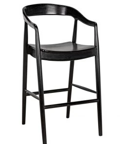 Noir Remo Bar Chair, Charcoal Black Bar & Counter Stools