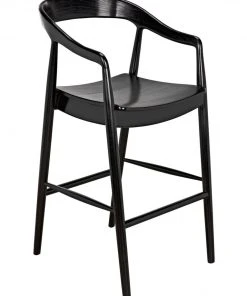 Noir Remo Bar Chair, Charcoal Black Bar & Counter Stools