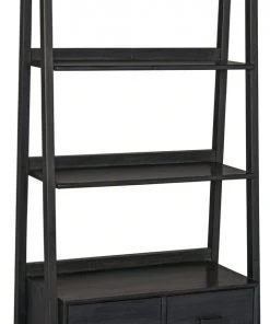 HOME OFFICE Noir Johnson Bookcase, Charcoal Black