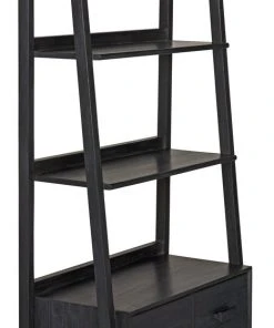 HOME OFFICE Noir Johnson Bookcase, Charcoal Black