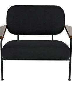 Noir Zeus Chair With Black Cotton Fabric LIVING ROOM