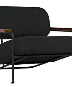 Noir Zeus Chair With Black Cotton Fabric LIVING ROOM