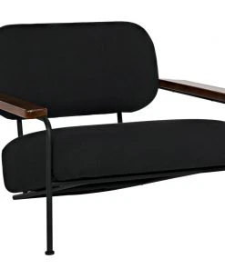 Noir Zeus Chair With Black Cotton Fabric LIVING ROOM