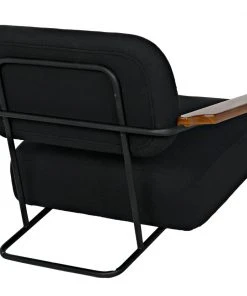 Noir Zeus Chair With Black Cotton Fabric LIVING ROOM