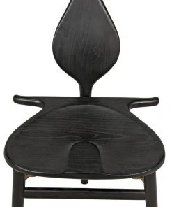 Noir Figaro Charcoal Black Chair With Jewelry Box LIVING ROOM