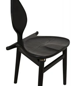 Noir Figaro Charcoal Black Chair With Jewelry Box LIVING ROOM
