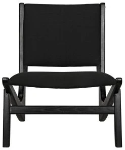 LIVING ROOM Noir Boomerang Chair, Charcoal Black