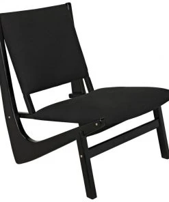LIVING ROOM Noir Boomerang Chair, Charcoal Black