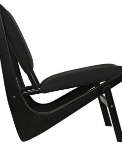 LIVING ROOM Noir Boomerang Chair, Charcoal Black