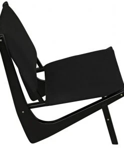 LIVING ROOM Noir Boomerang Chair, Charcoal Black