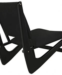 LIVING ROOM Noir Boomerang Chair, Charcoal Black