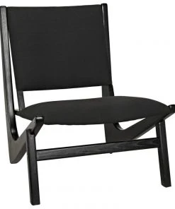 LIVING ROOM Noir Boomerang Chair, Charcoal Black