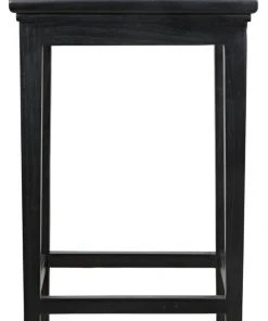 Noir Kitame Side Table With Drawer, Charcoal Black Side & End Tables