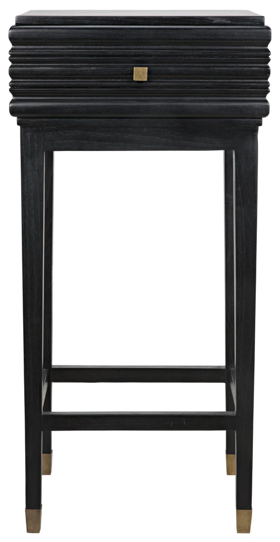 Noir Kitame Side Table With Drawer, Charcoal Black Side & End Tables 4 Noir Kitame Side Table With Drawer, Charcoal Black Side & End Tables