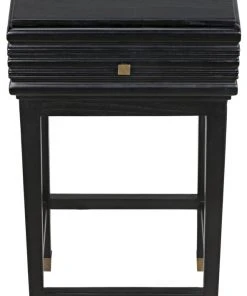 Noir Kitame Side Table With Drawer, Charcoal Black Side & End Tables 12 Noir Kitame Side Table With Drawer, Charcoal Black Side & End Tables